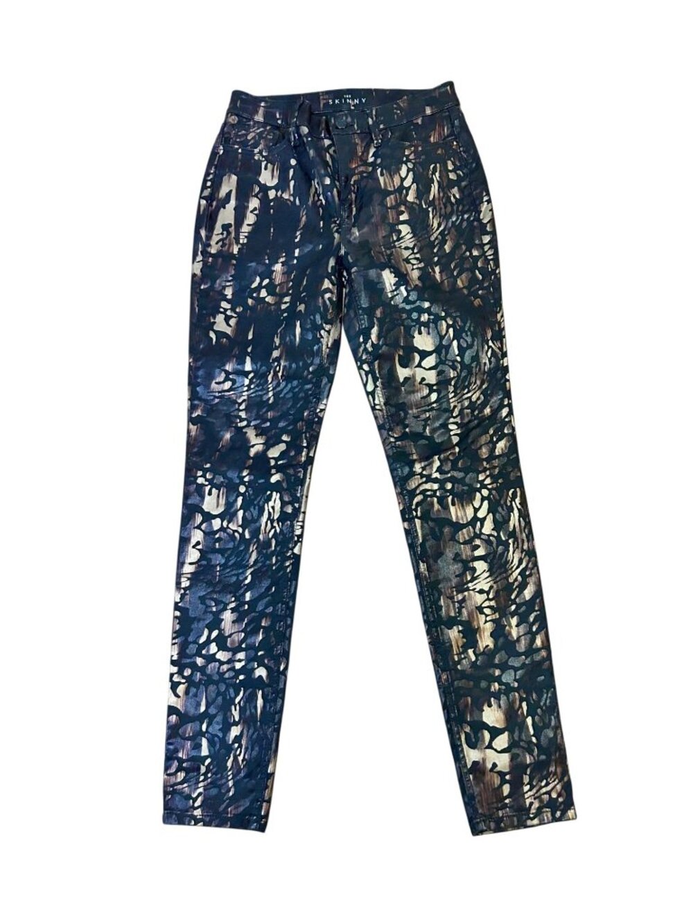 White House Black Market The Skinny Multicolor Abstract Print Jeans Sz 2 NWOT